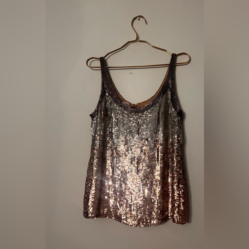 Sean collection sequin tank. Silk lined. Size: M.